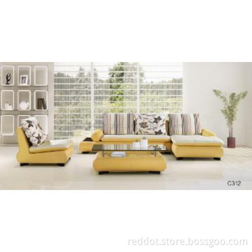 Leather sofa, leather mixed fabric sofa, corner sofa, L shape sofa